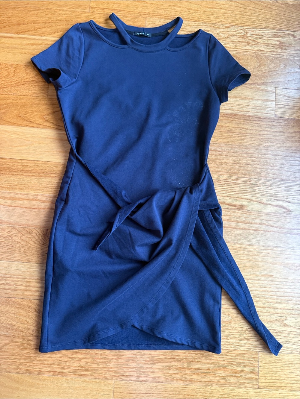Short Navy Wrap-Tie Women's Dress by JUNIE size M